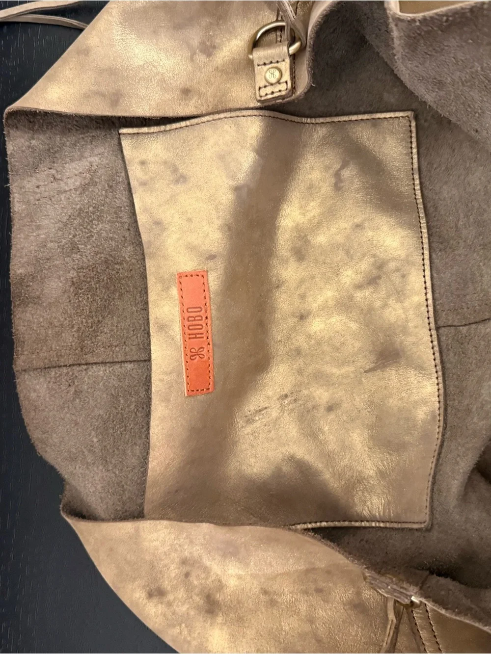 Hobo Metallic Shoulder Tote Bag - Picture 8 of 11